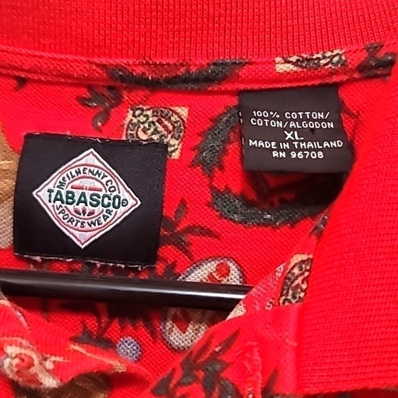TABASCO BRAND MEN'S SHORT SLEEVE GOLF POLO SHIRT LOUISIANA HOT SAUCE SZ … - Picture 5 of 7